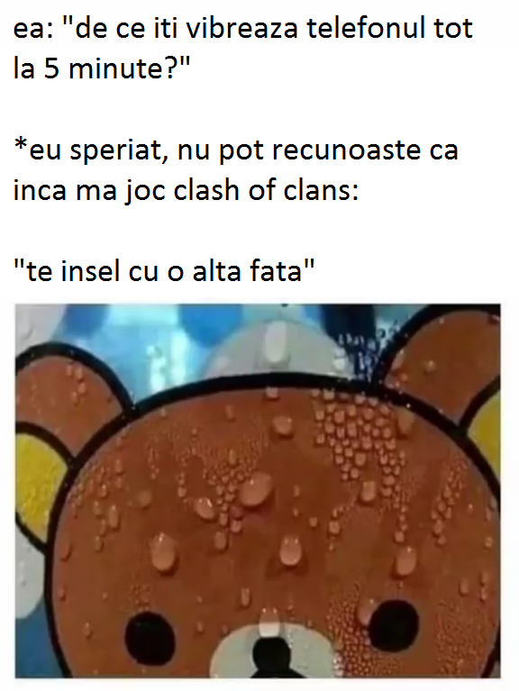ea: de ce iti vibreaza telefonul tot la 5 minute? Eu speriat, nu pot recunoaste ca inca ma joc clash of clans: te insel cu o alta fata